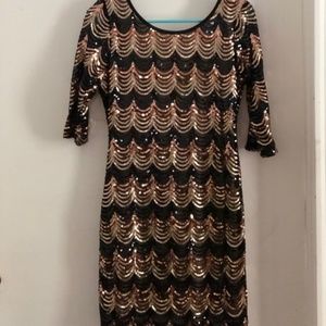 Black & Gold Sequence dress